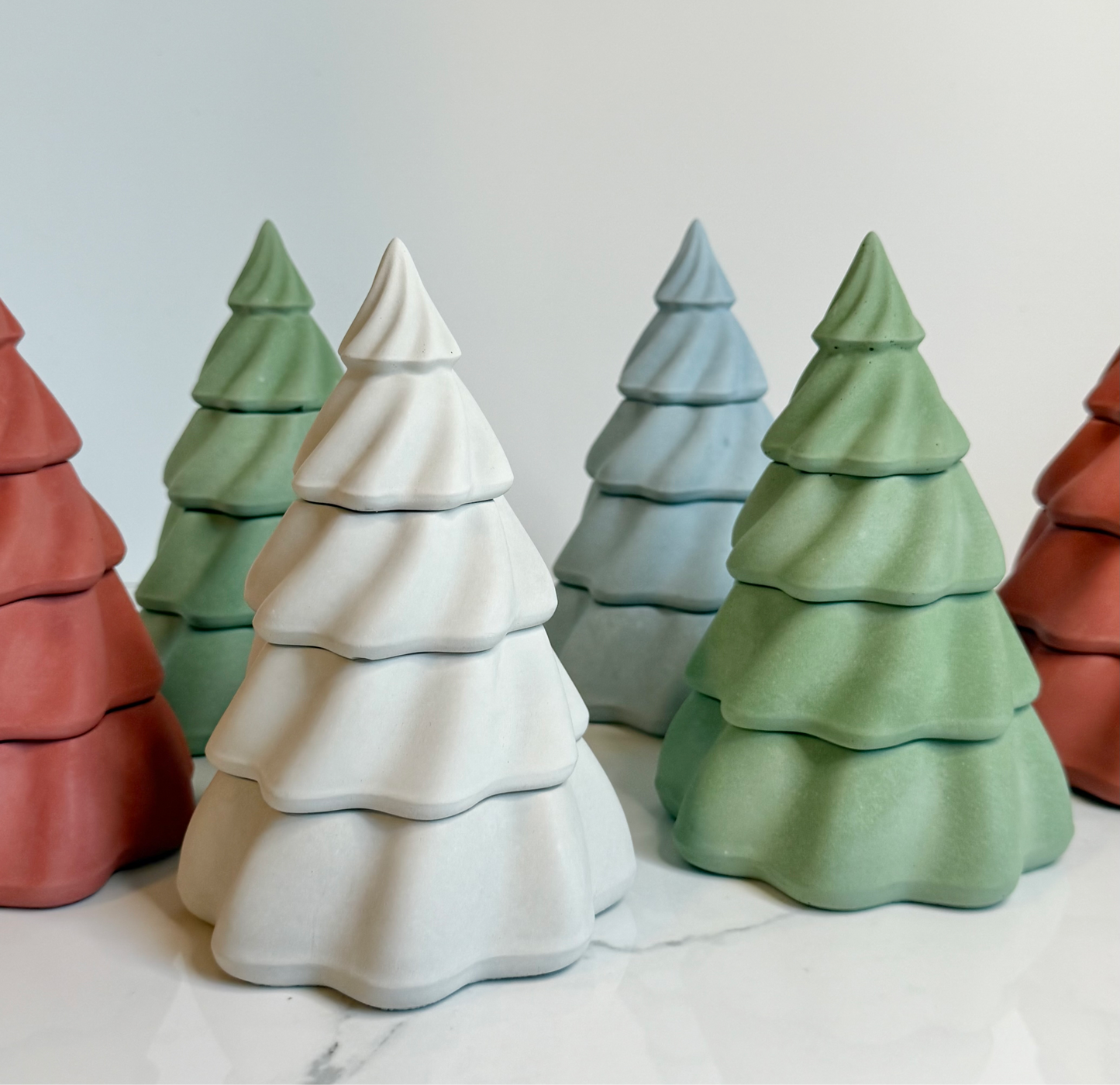 Stacking Christmas Tree Candle - Handmade Concrete Soy Wax Candle
