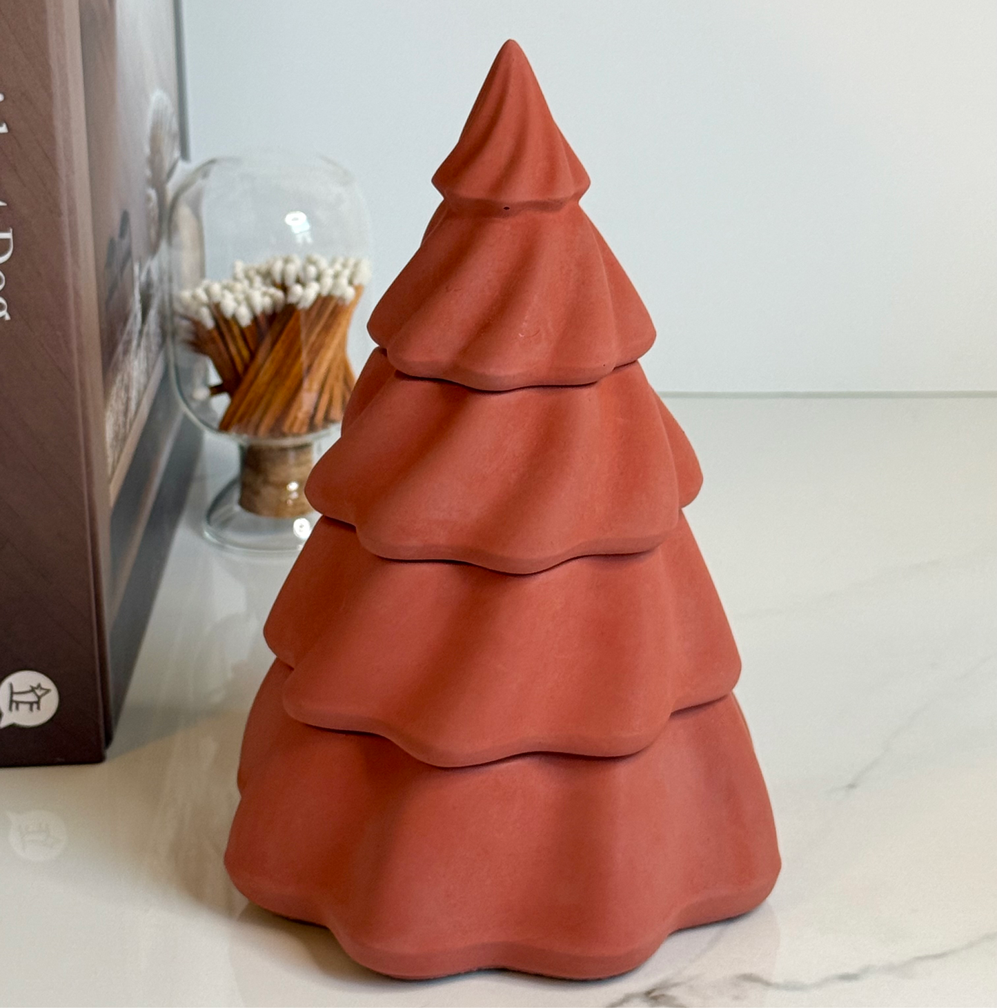 Stacking Christmas Tree Candle - Handmade Concrete Soy Wax Candle