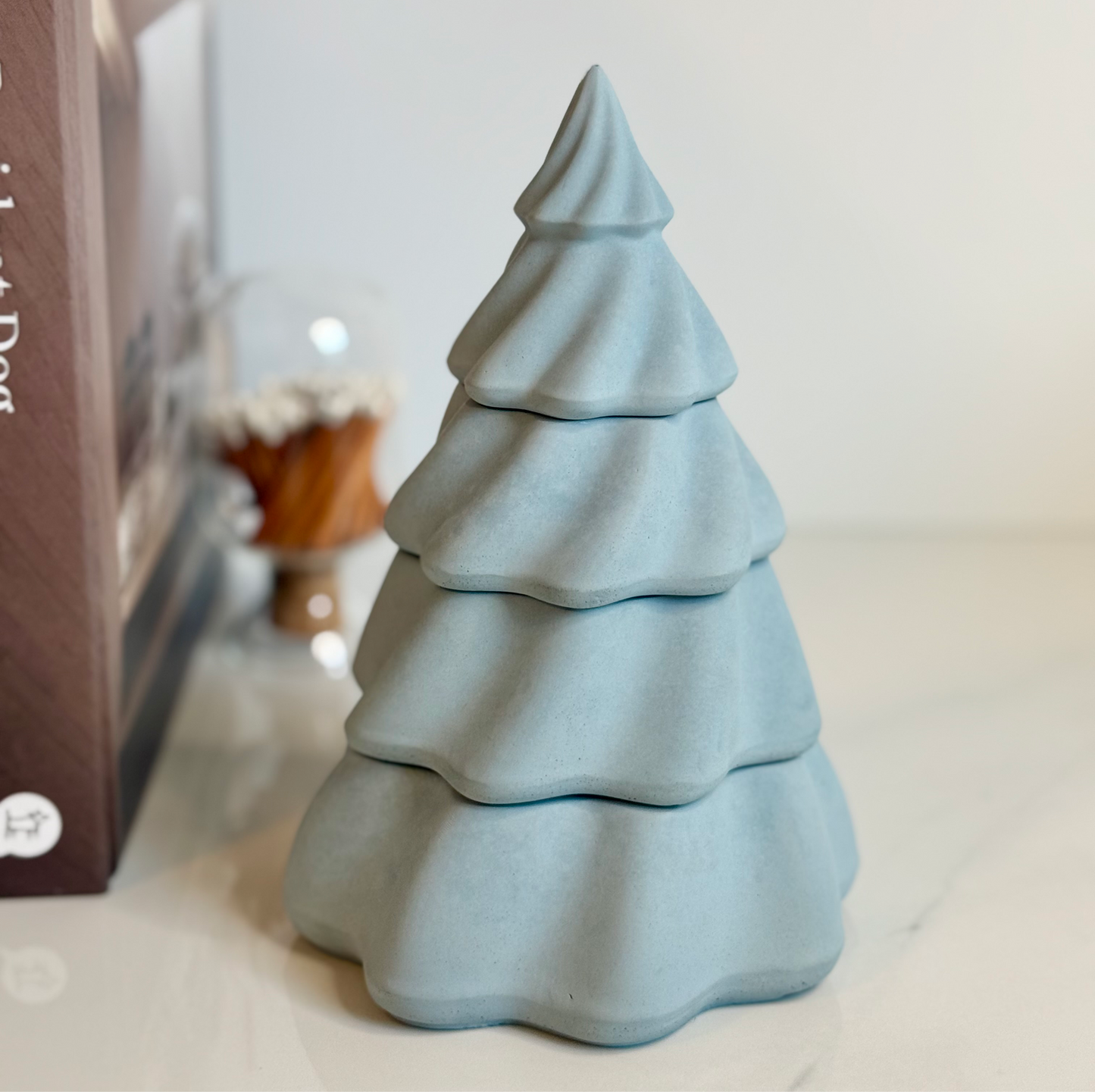 Stacking Christmas Tree Candle - Handmade Concrete Soy Wax Candle