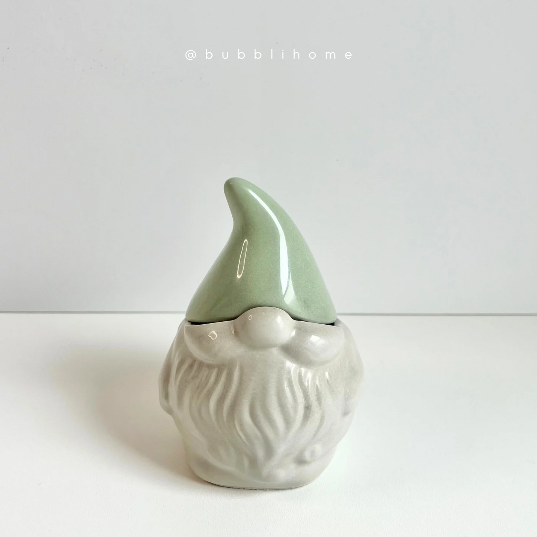 Christmas Gnome Candle w/Lid - Handmade Concrete Soy Wax Candle