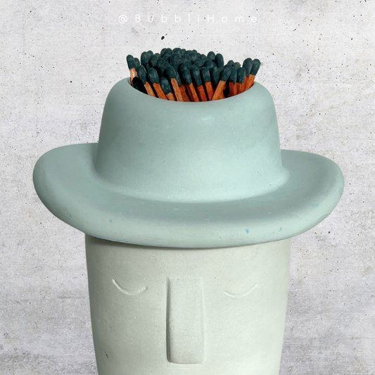 Cowboy Candle with Hat Lid - Handmade Concrete Soy Wax Candle