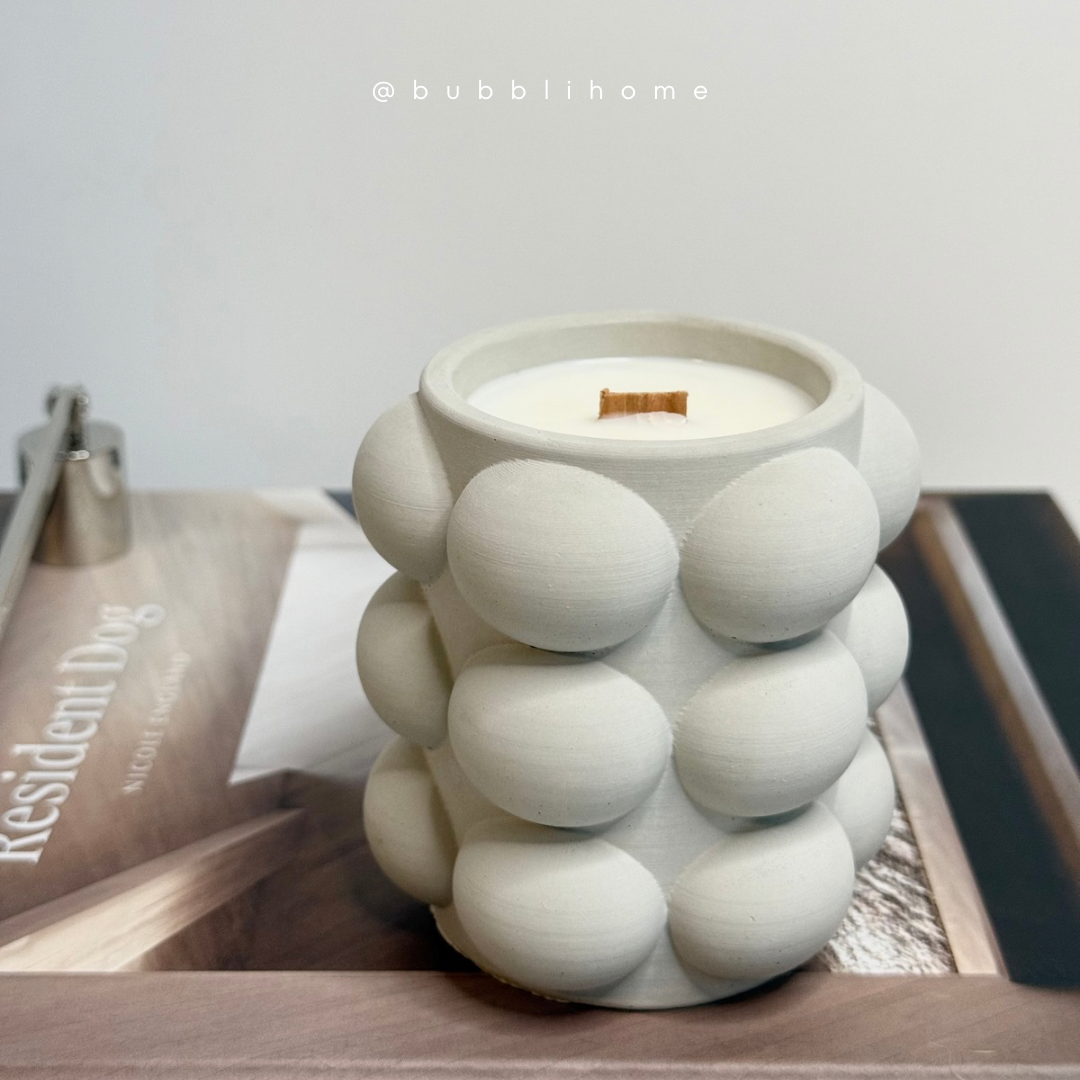 Bubble Candle - Handmade Concrete Soy Wax Candle