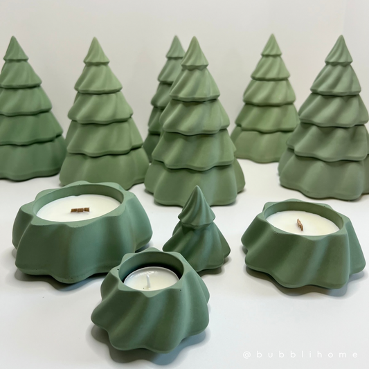 Stacking Christmas Tree Candle - Handmade Concrete Soy Wax Candle